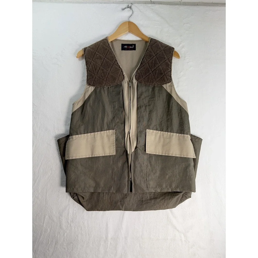 VINTAGE RedHead Vest Mens XL Olive Khaki Hunting Shooting Game Bag Zip‎ Bird 90s